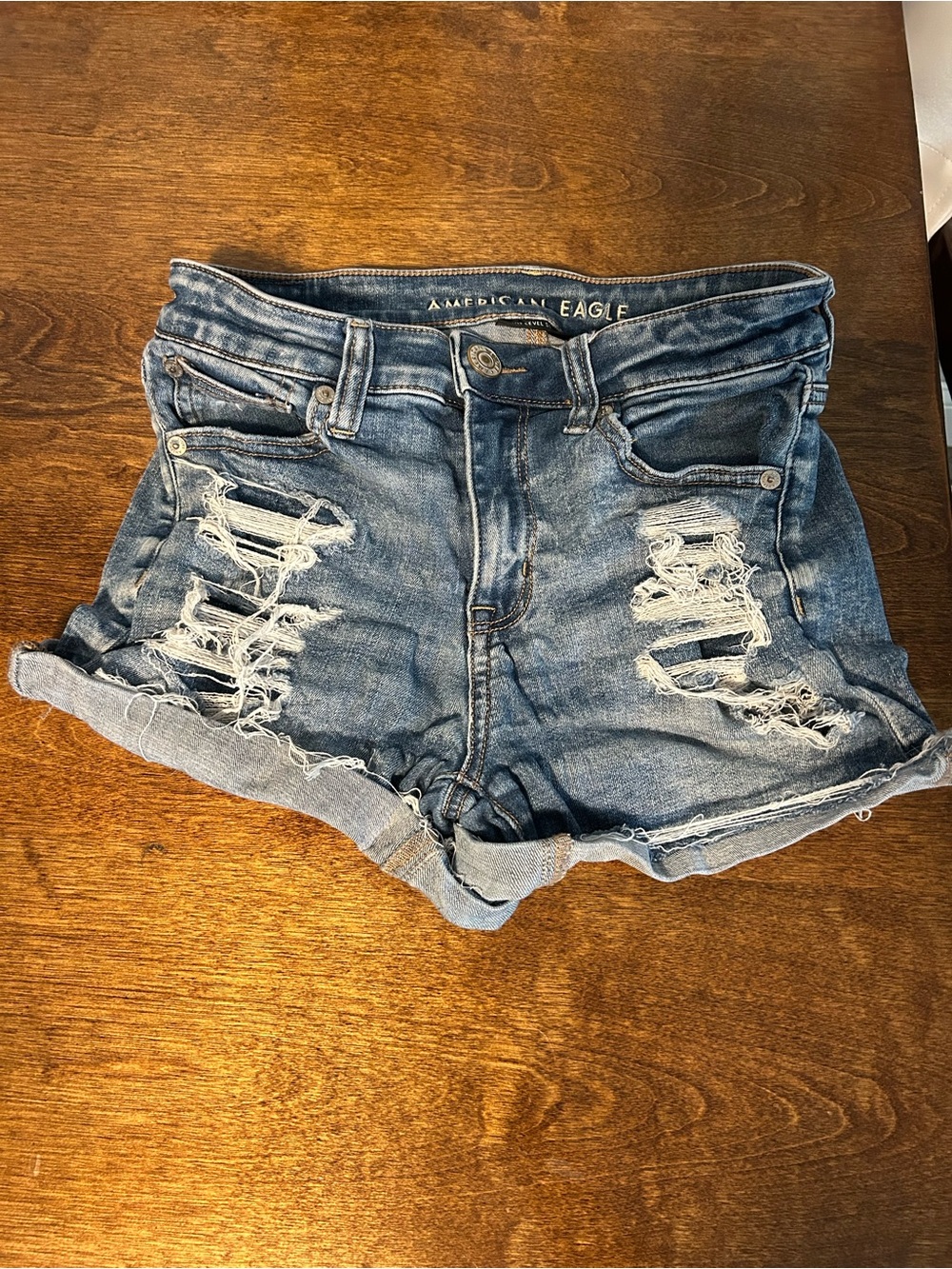 American Eagle High Rise Shorty Jean Shorts